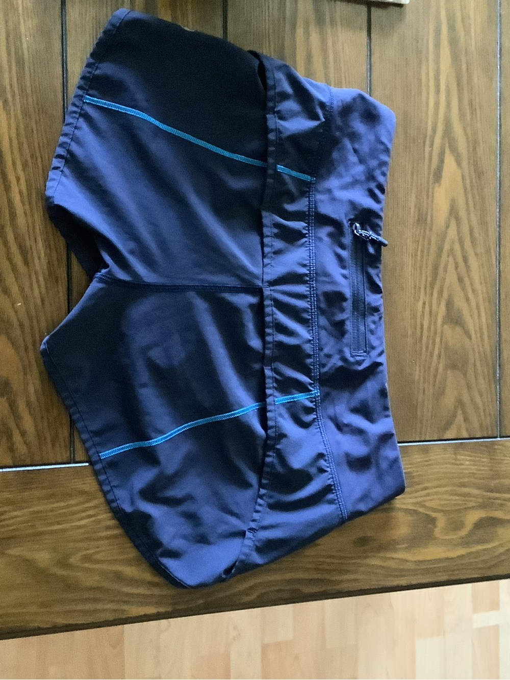 lululemon athletica speed up rare print Navy Athletic Shorts with Teal Stitching